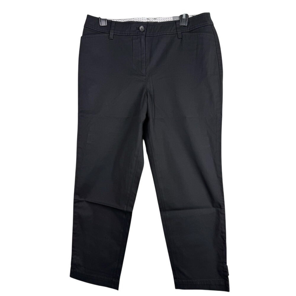 Talbots Navy Slim Perfect Crop Pants 10 NWT Mid Rise 26" Inseam Office Workwear